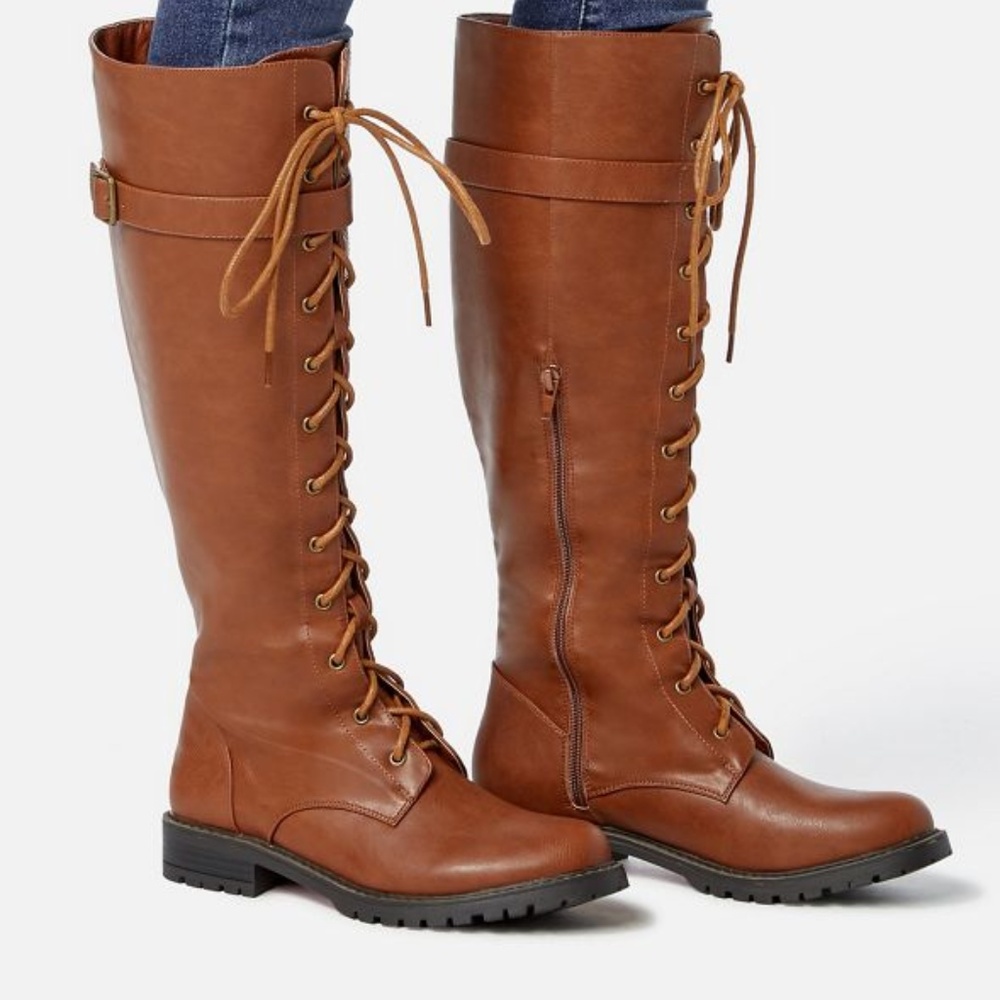 Cognac Carter Riding Boots Size 9